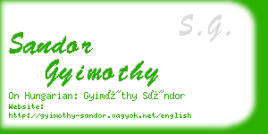sandor gyimothy business card